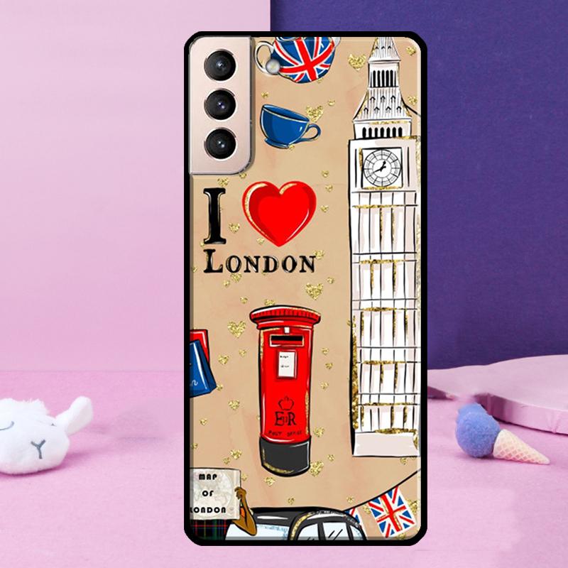 London Bus England Big Ben Phone Case For Samsung Galaxy S25 Ultra S23 S20 S21 S22 S24 FE S9 S10 Plus S24 Ultra Cover