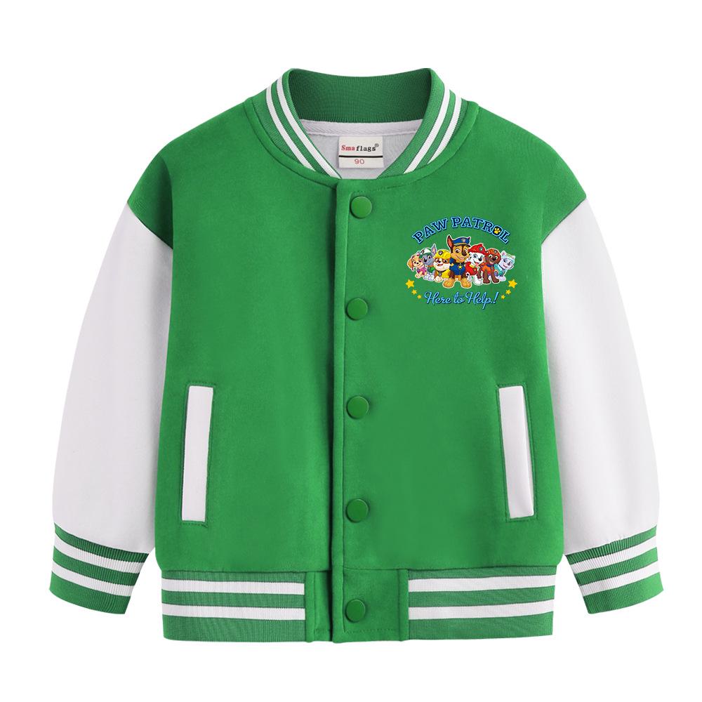 Paw Patrol Kids' Spring & Autumn Jackets: 2024 Thickened Baseball & Fleece Cardigan for Boys and Girls