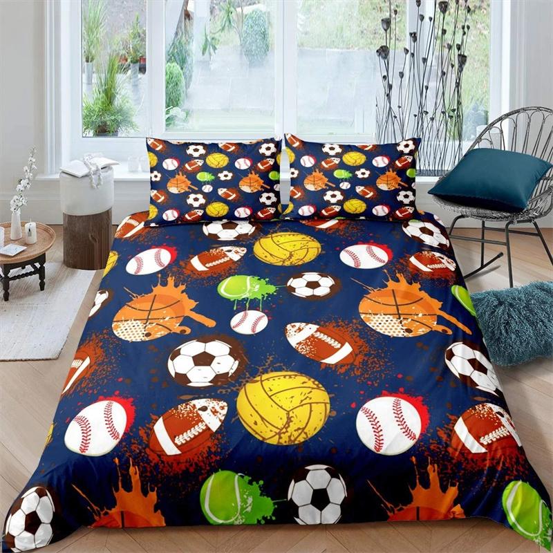 Tennis Ball Duvet Cover Set Sports Game Themed Bedding Set Twin Size For Kids Teens Adult Tennis Racket Ball Comforter Cover