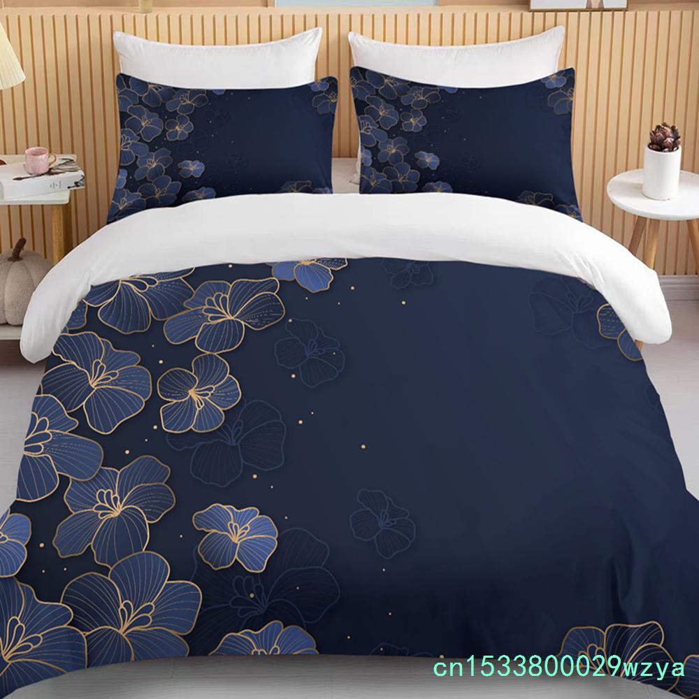 Botanische Bloem Tweepersoons Dekbedovertrek Bed Europese Beddengoedsets Hometextiel Luxe Kussenslopen Slaapkamer Beddengoedsets