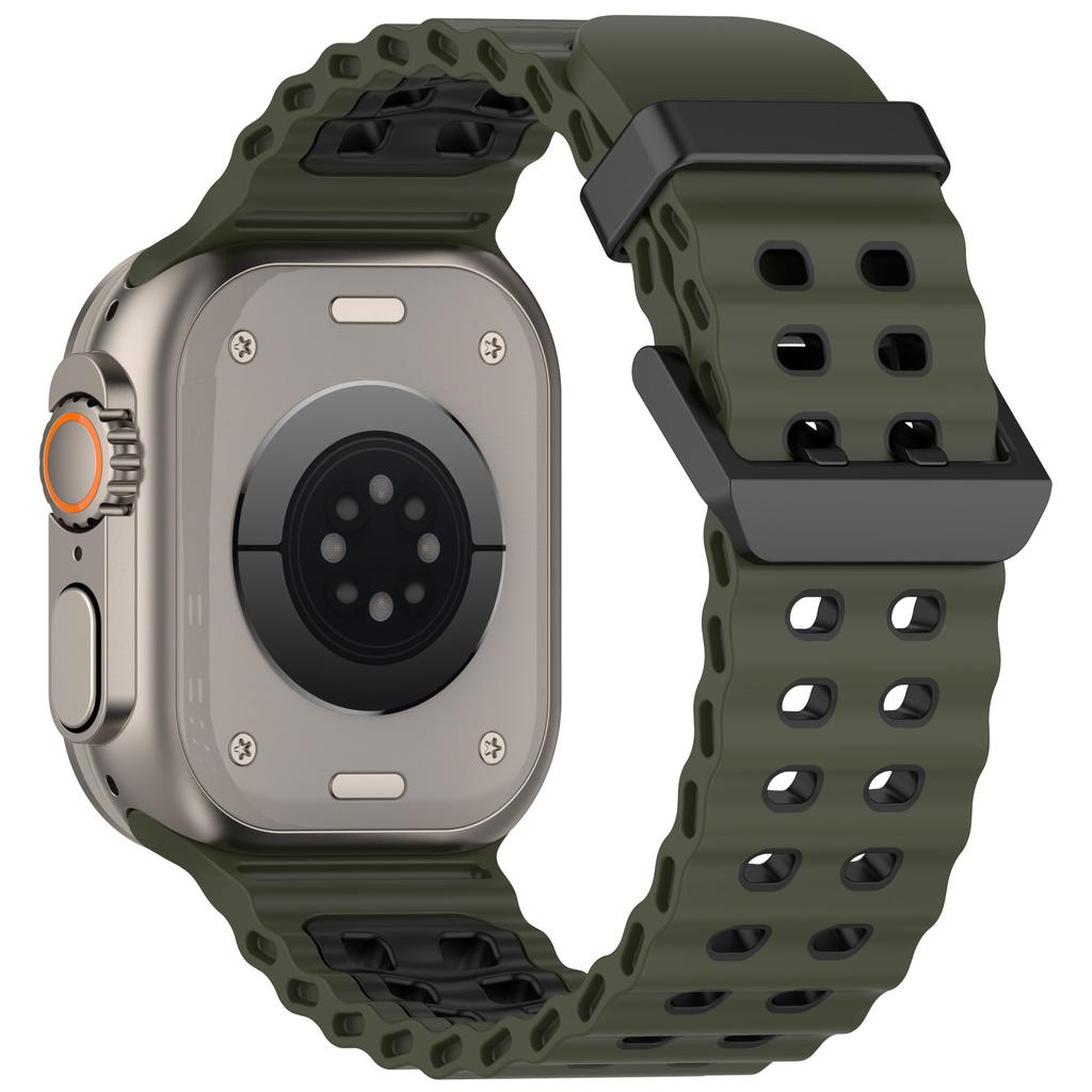 Ocean Silicone+Metal Buckle Strap For Apple Watch Band Ultra 3/2 49mm Sport Bracelet iWatch 11 10 9 8 7 6 SE 46mm 45mm 44mm Belt
