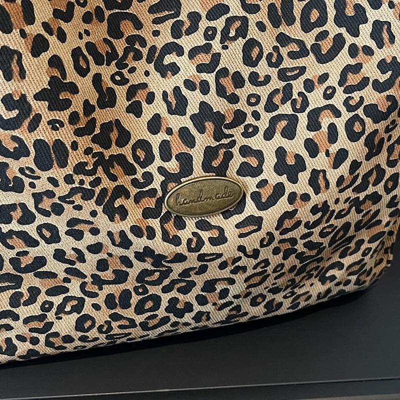 Borsa Tote Double-Face Stampa Leopardo Borsa a Spalla da Donna Borsa di Grande Capacità