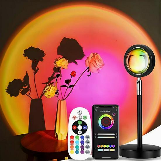 USB Rechargeable Sunset Lamp - Rainbow Projection Desk Light