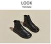 2025 Autumn Vintage Leather Women's Martin Boots with Dual Zippers - Korean Style, Flat Bottom Casual Shoes