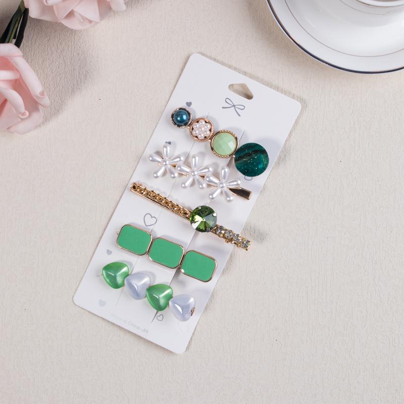 5pcs/4pcs Fashion Girls Pearl Hair Clips Crystal Barrettes Alloy Hairpins Clips Women Girls Hair Accessories