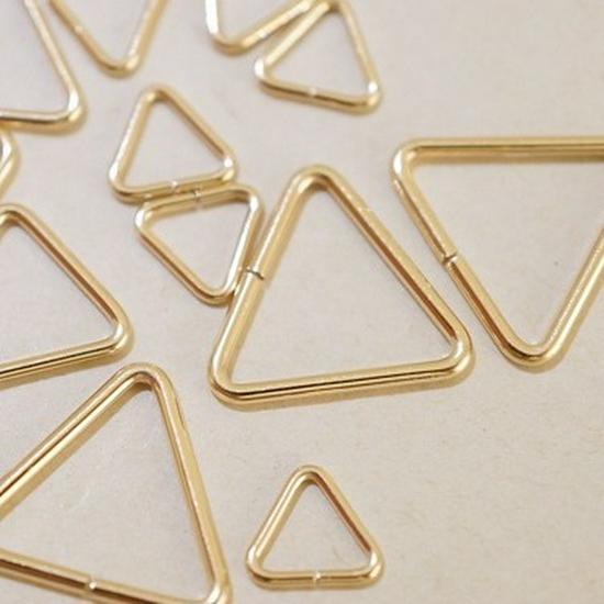 

14K Gold Filled Triangle Open Ring & Smooth Connecting Ring Set for DIY Earring, 7.6mm & 10mm 0.7*7.6mm Triangle Open Ring, Side 7.6mm