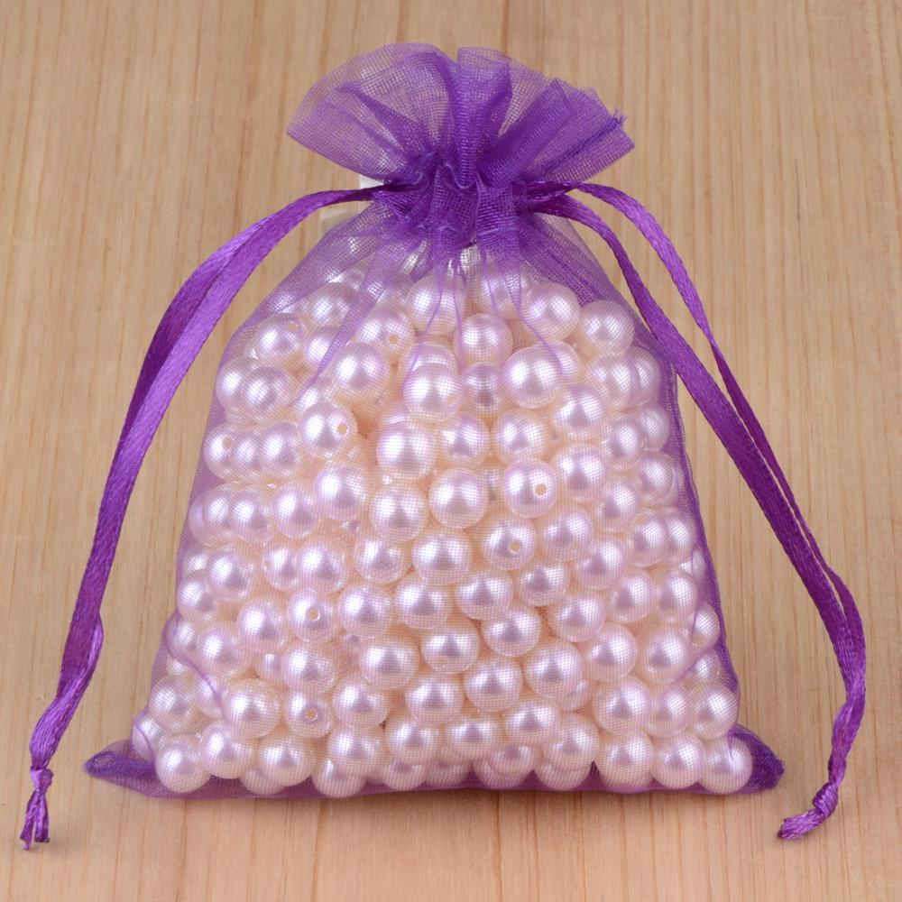 50pcs/lot 7x9cm Drawstring Organza Bags, Good Quality For Candy And Jewelry Packaging