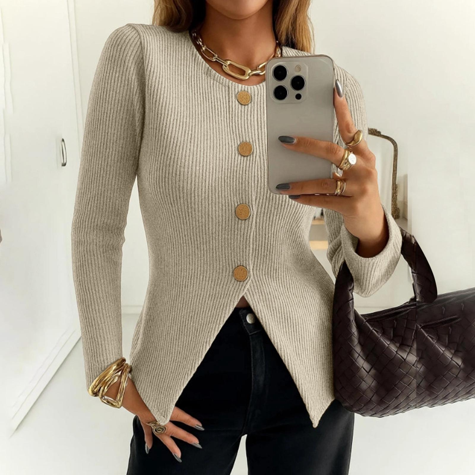 

Women s Fashionable Long Sleeve Elegant Commuting And Casual Top XXL