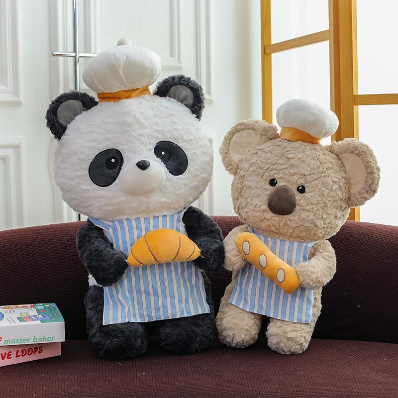 Cute Baking Elephant Plush Toy Bear Koala Wearing Chef's Hat Doll Children's Gift
