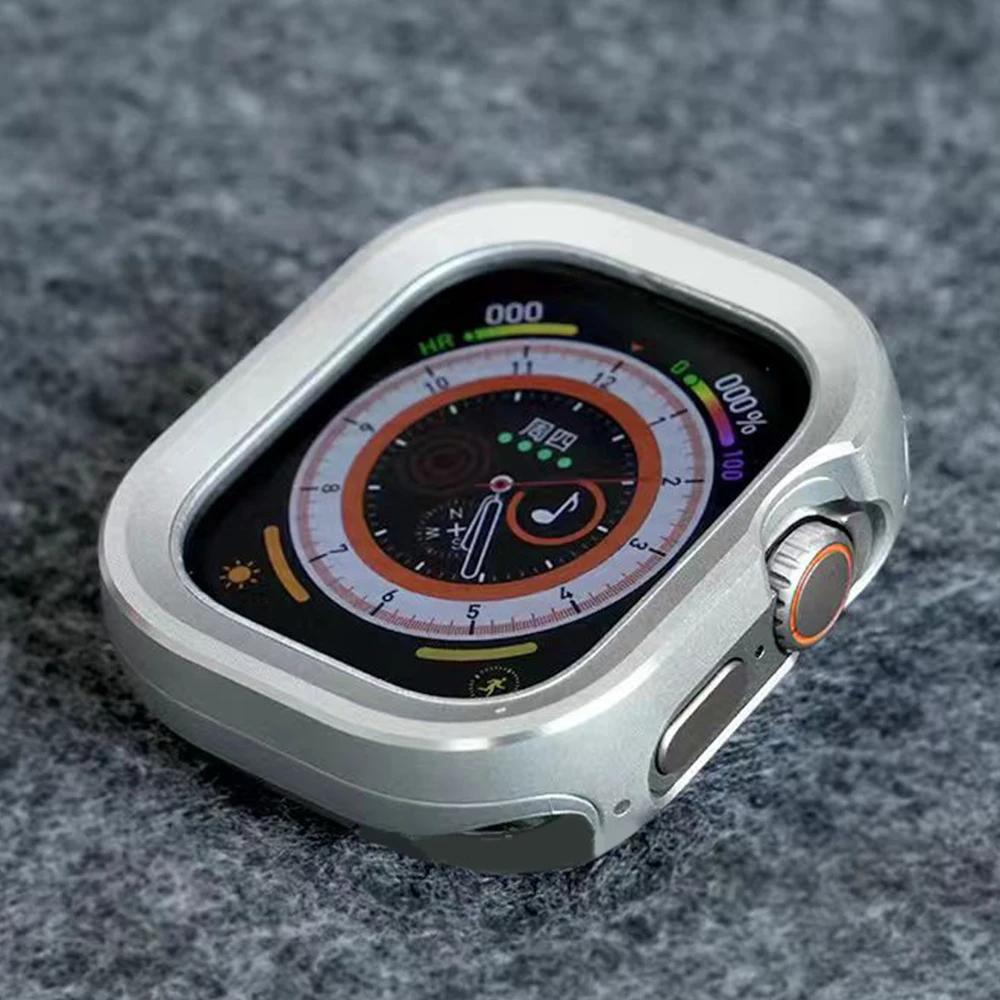 Metal Protector Cover for Apple Watch Ultra 2 49mm Men Bumper Frame Shell Case for Series 10 9 8 7 6 5 46mm 45mm 44mm 41mm 40mm