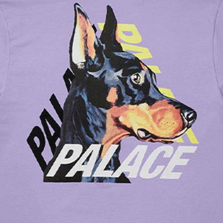 Palace P-3K-9 Dog Graphic Logo Tee Unisex Tops Violet P22TS172