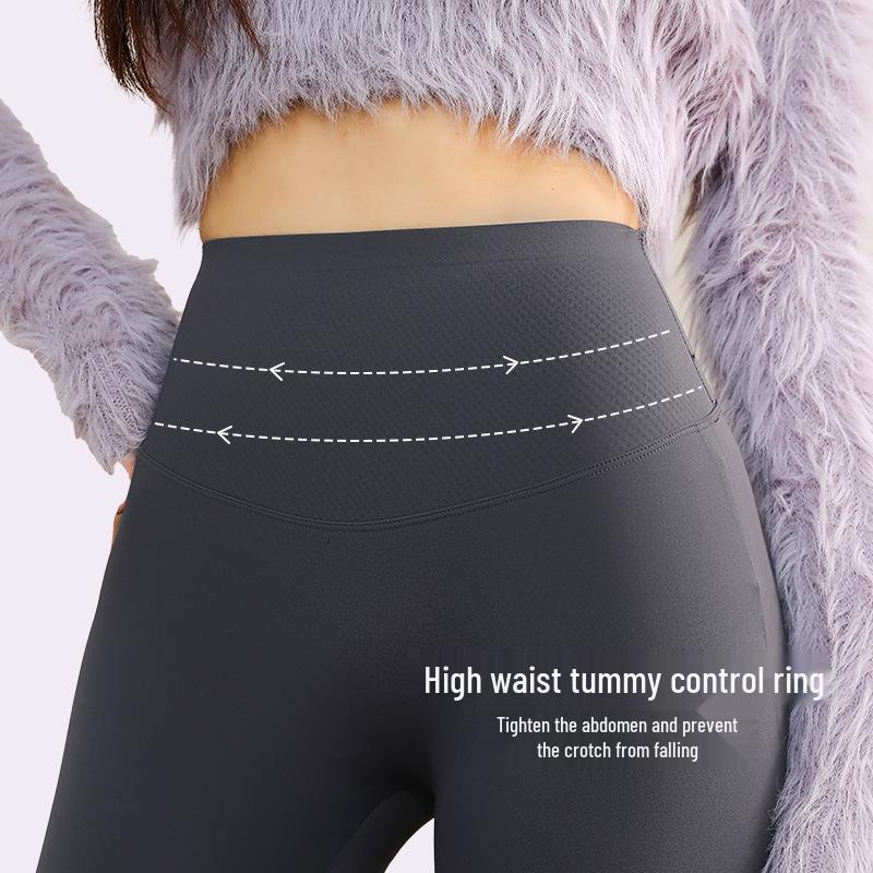 Women's Fleece-Lined Shark Pants: 2024 Thickened Black Gold Warm Yoga Leggings for Autumn/Winter