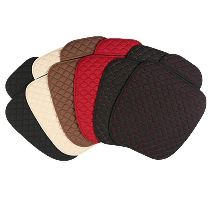 All-Season Breathable Linen Car Seat Cushion Set with Polka Dot Embroidery
