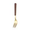 Tableware Solid Rust-Proof Faux Wood Handle Stainless Steel Spoon k Knife Household
