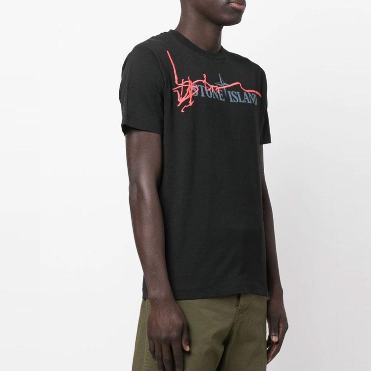 Stone Island Short-Sleeve T-Shirt Black Men Tops 76152NS80-V0029