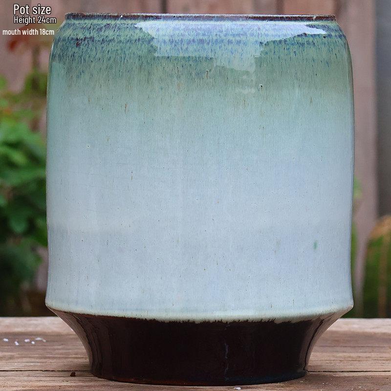 Coarse Ceramic Succulent Pot with Orchid Design – Old Tree Jade Pendant Style