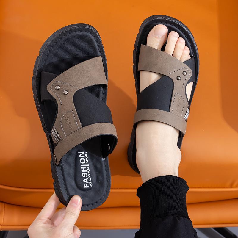 

Summer men s new casual sandals men s driving breathable versatile beach shoes platform non-slip shoes 44