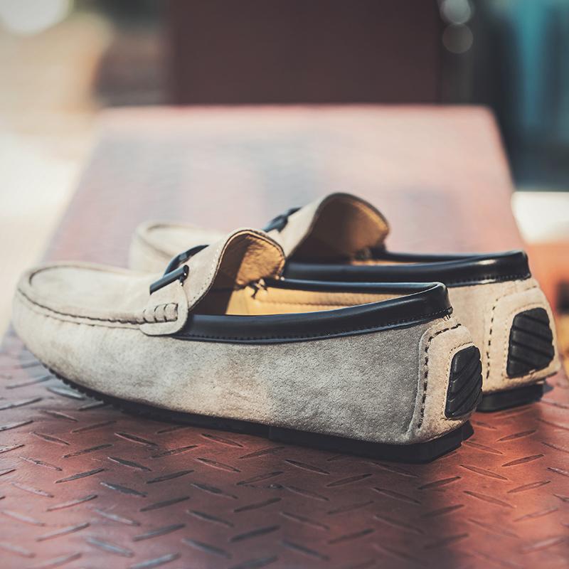 Luxury Spring Autumn Men Loafers Genuine Leather Suede Shoes Mens Driving Boat Shoes Slip-On Casual Moccasins Breathable Flats