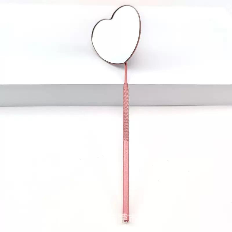 Makeup Mirror Custom Heart Handheld Mirror Bling Diamond Rhinestone Personalized Silver Pocket Hand Mirror