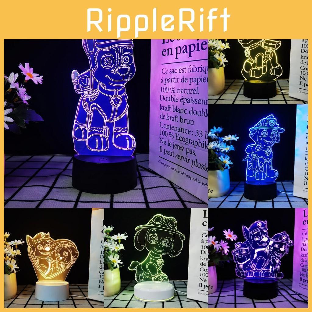 Light 3d Night Paw Patrol Toys Illusion Lamp 7 Colors Changing Desk Lights Led