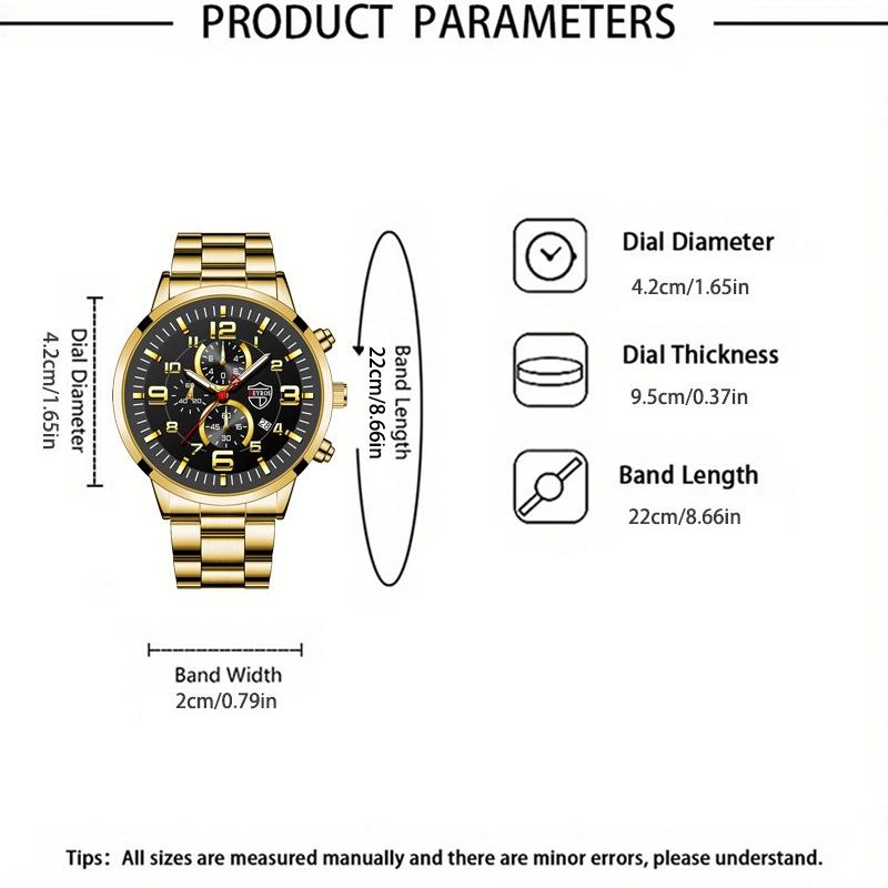 1 Stück Herrenmode Sport Quarzuhren Edelstahlarmband Armbanduhr mit , Beste Geschenke für Ihn