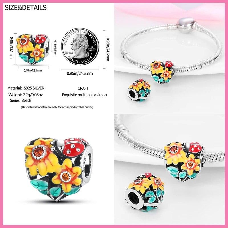 100% argint 925, galben, floarea soarelui, albină regina, farmece, bijuterii DIY, care fac cel mai bun cadou pentru femei