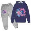 Casual Print Simple Suit Fashion Sweatshirt Loose Clothing Sets Kids Unisex