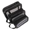 3pcs PVC Makeup Bag Multifunction Waterpeoof Lightweight Transparent Portable Cosmetic Bag for Men Women Black