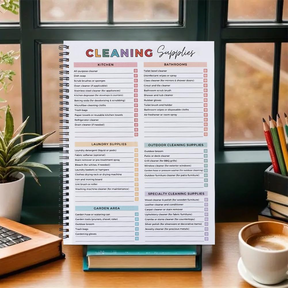 Adhd Cleaning Planner,Editable Home Cleaning Plan,Daily,Weekly, Monthly,Yearly Cleaner Schedule and Checklist,Adjustable Clean Up Household Chores