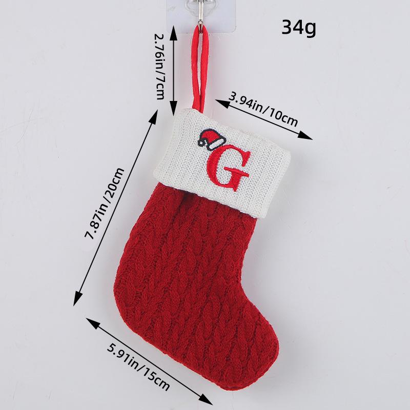 Classic Red Letter Christmas Socks, Hong Kong Love Knitted Holiday Decor