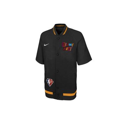 Camiseta de Béisbol 75 Aniversario Logo Miami Heat Casual Deportes Manga Corta Niños tops Negro 3Z2B7HC2P-HEA
