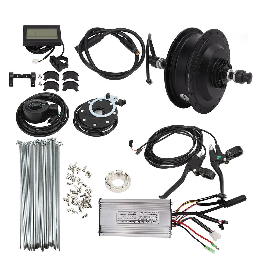 Kit di Conversione Ruota Posteriore per Bicicletta Elettrica Motore Posteriore 48V 500W Display LCD3 Kit Sensore di Assistenza alla Pedalata