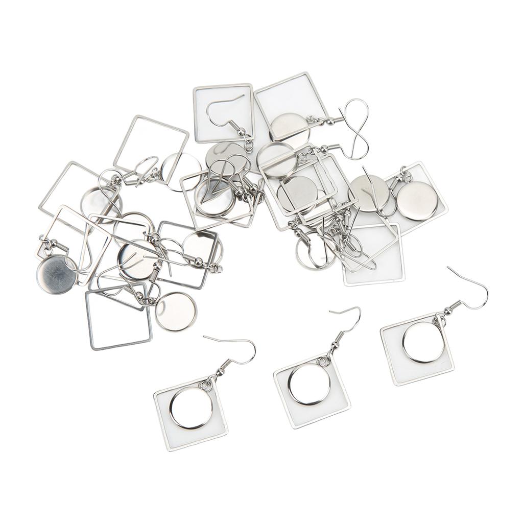 20PCS Earring Blanks Personality Hollow Out Stainless Steel DIY Earrings Trays for Jewelry Making DIY Craft