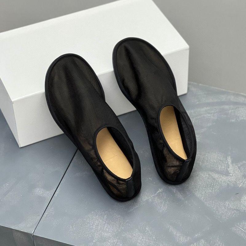 lace mesh flat shoes woman round toe high top summer loafers women air-mesh breathable flats transprent mocasines big size 43