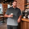 Men's Big Size Gradient Print Golf Polo Shirt Breathable Short Sleeve Collared Casual Workwear Top
