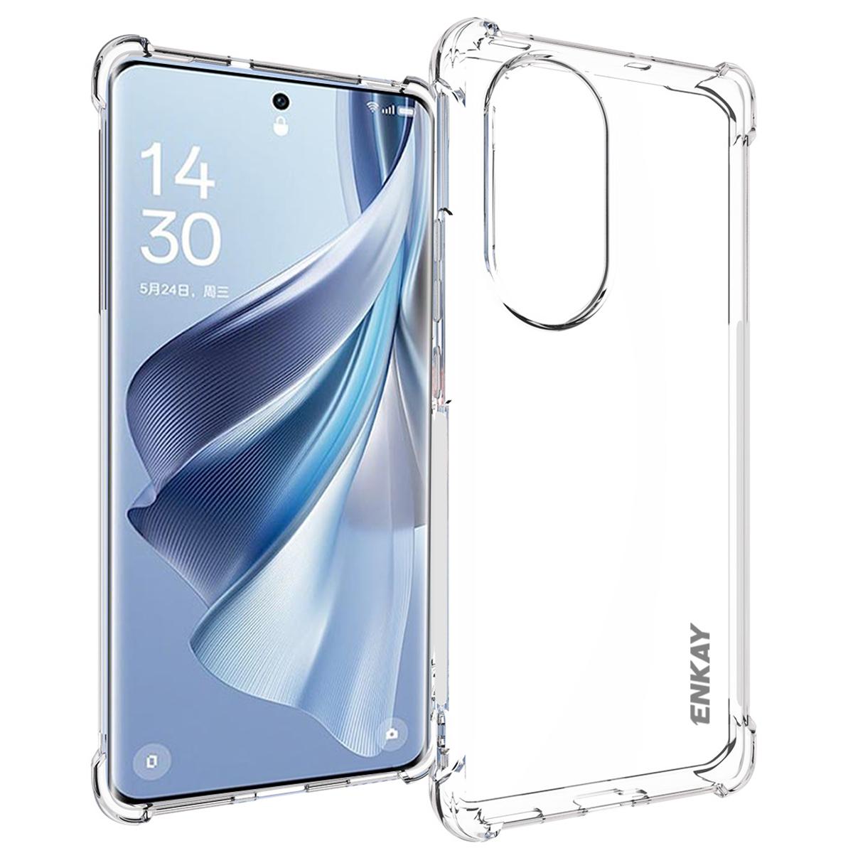 

ENKAY HAT PRINCE For Oppo Reno10 Pro 5G (Global)/Reno10 5G (Global) Clear TPU Phone Case Anti-slip Strip Edge Phone Cover A