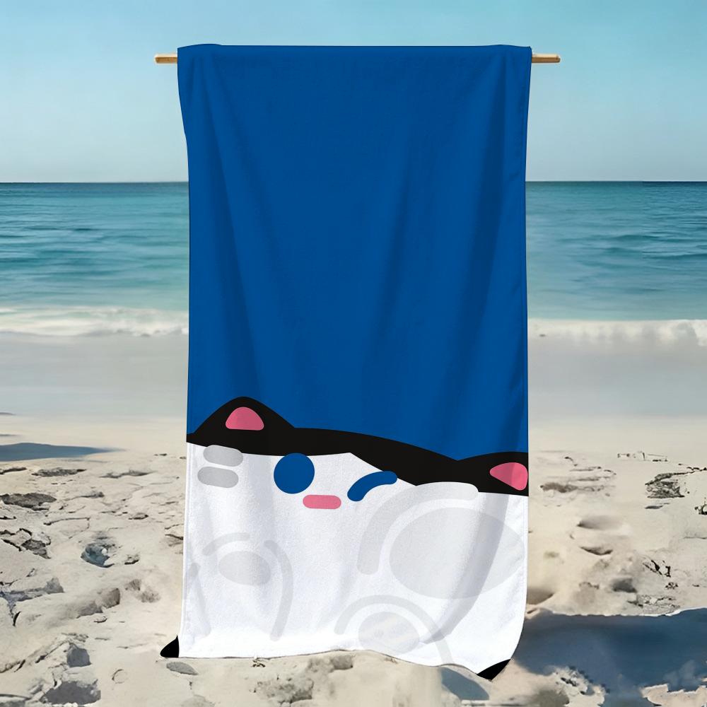 Anime Lucky Cat Towel ultra-fine fiber quick drying absorbent bath towel, outdoor swimming sports towel