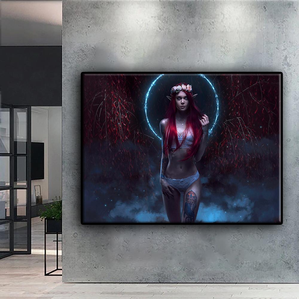 5D DIY Cyberpunk Sexy Art Cross Stitch أحجار الراين رسم الماس التطريز فسيفساء ديكور المنزل