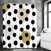Black Polka Dot Shower Curtain, Bathroom Decorative Shower Curtain, Waterproof Shower Curtain with Hooks