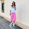 Pantalones cortos deportivos casuales estampados Y2K de estilo retro europeo y americano para hombre y mujer con diseño de empalme de doble cintura