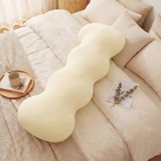 Adults Pea Pods Body Pillow Ice Silk Full Body Support Sleeping Pillow Ergonomic Soft Washable Cover Long Pillow for Side Sleepers