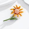 Fashion Elegant Retro Sunflower Brooch Simple Flower Lapel Pin Suit Accessory Gift for Women
