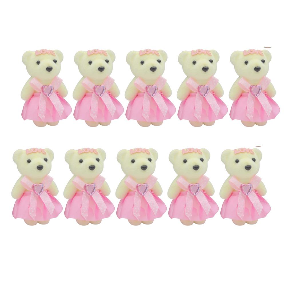 10pcs/set Plush Doll Mini Bear Flower Bouquet Plush Animal Cartoon Bouquet Doll Graduation Gifts