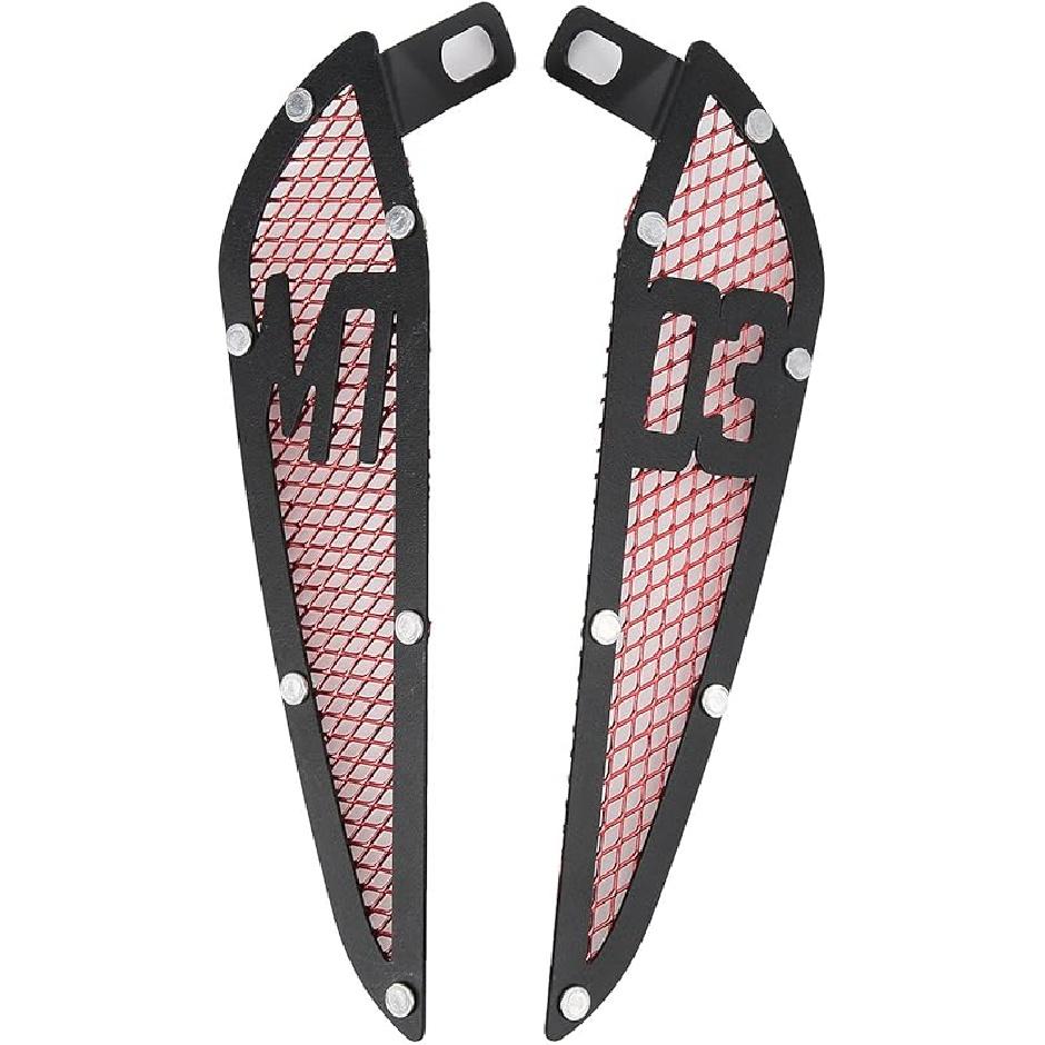 KIMISS 2PCS Motorcycle Fuel Air Intake Trim, Aluminum Gas Side Frame Trim Cover Replacement for MT03 2020‑2021(Black)