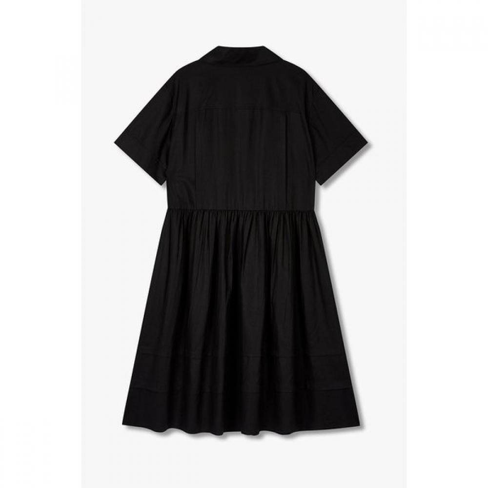 Studio Tomboy Pintuck Shirt Style Shirred Dress  9105341120ct 