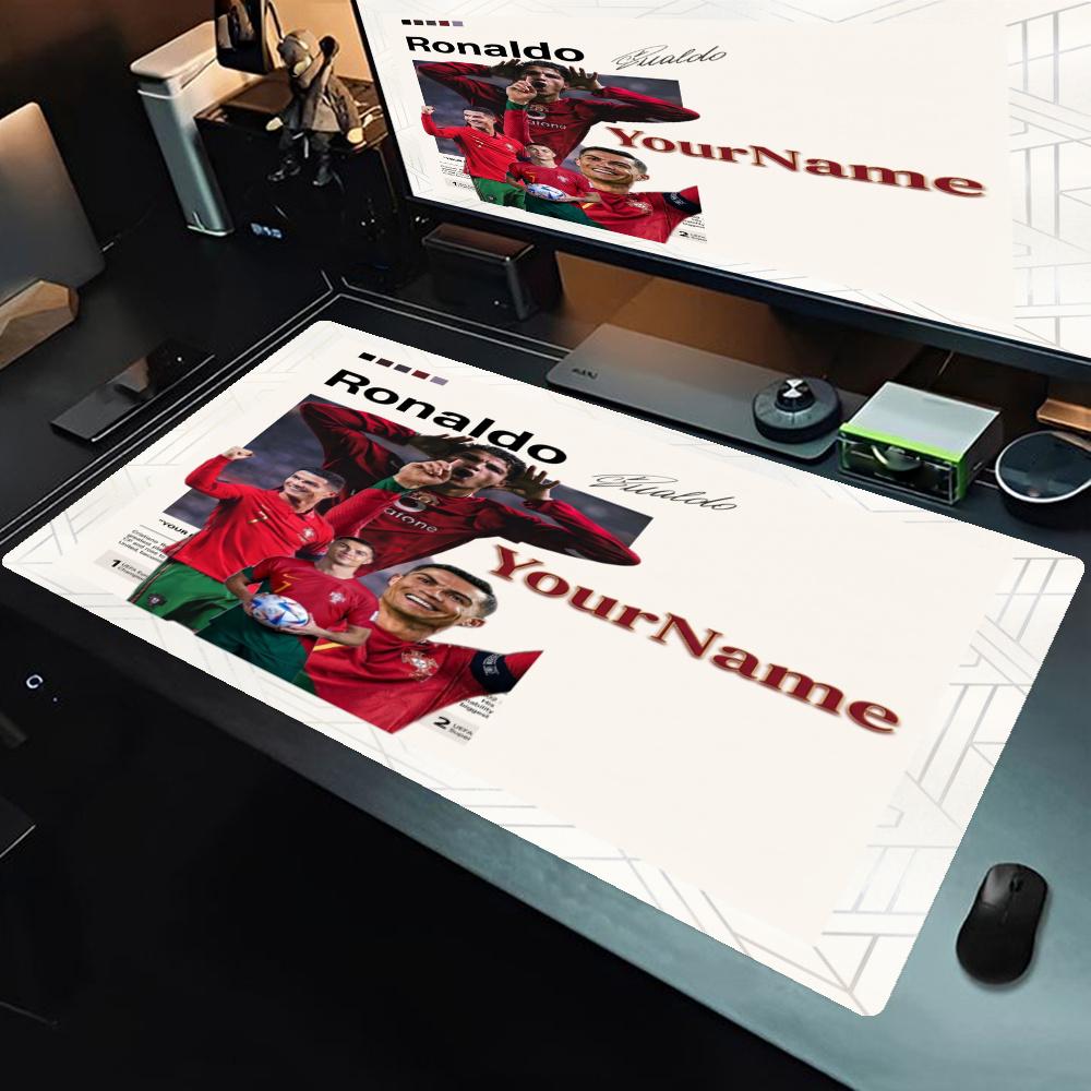 Cristiano Ronaldo Customize Your Name Mouse Pad Desk Mat Hd Print Desk Pad Nonslip Rubber Bottom Perfect Gift For Gamers