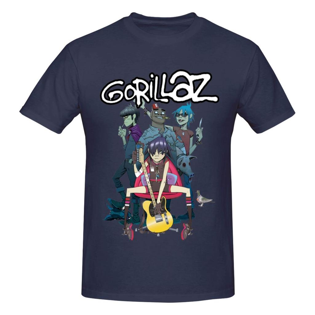 Unisex Cool Gorillaz T Shirt Vintage Big Size Cotton Sleeve Shirt Unisex