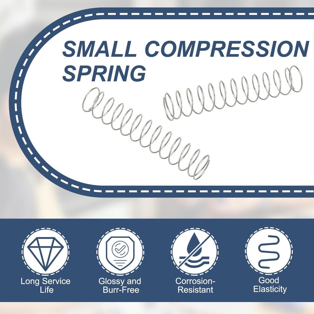 uxcell Compression Springs, 0.02 x 0.4 x 2.0 inches (0.5 x 10 x 50
