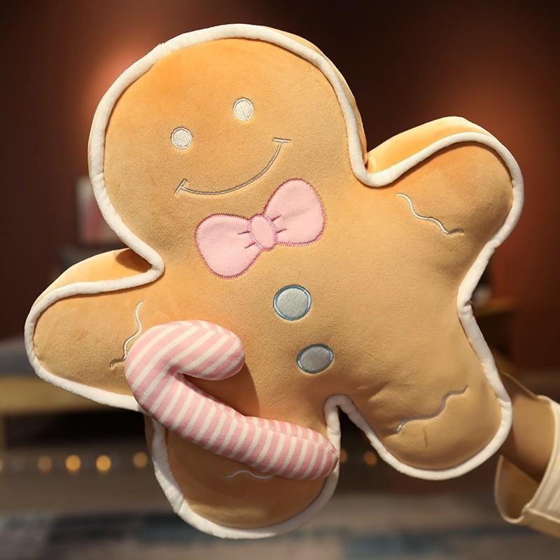 Christmas Gingerbread Man Plush Toy For Kids Bedtime Sleep Pillow Gift Idea