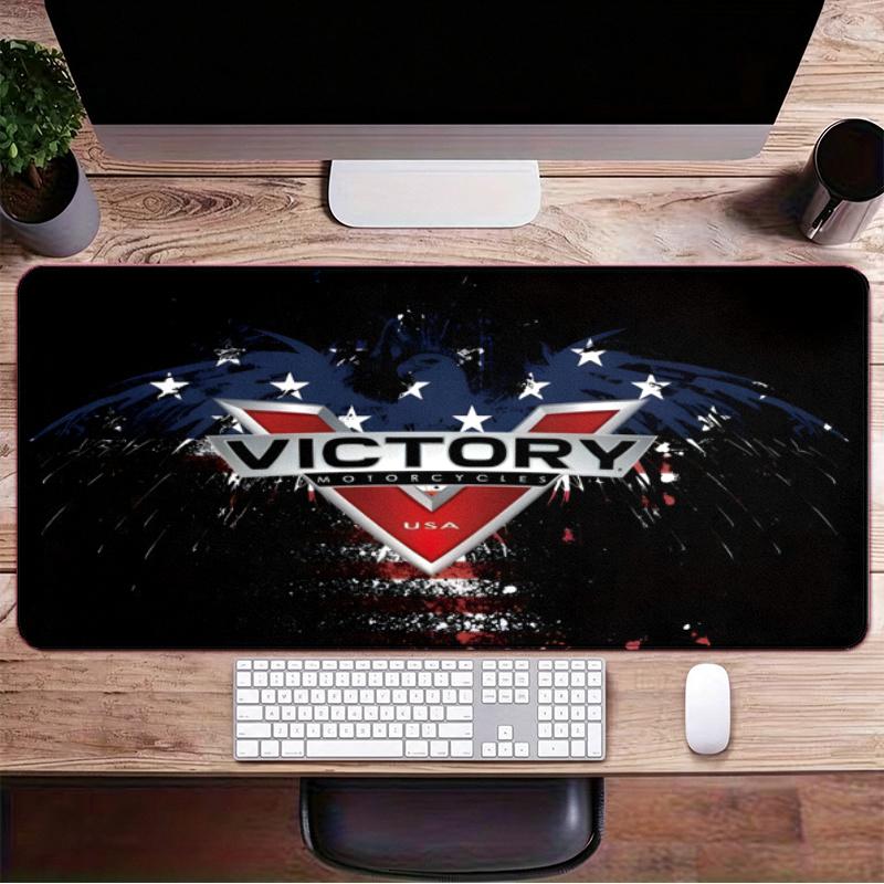 Victory Motorcycle Large Gaming Mouse Pad with Stitched Edges Non-Slip Rubber Base Waterproof Desk Mat for Office and Home